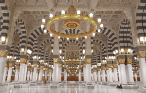 Umrah pilgrims at Masjid al-Haram in Makkah